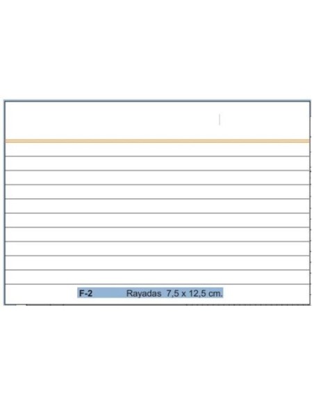 PAQ 100 FICHAS RAYADAS Nº2 75X125CM LOAN